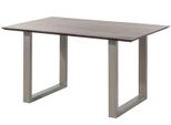 MASSIVMOEBEL24 | Tavolo Da Pranzo In Legno Di Acacia 140X90X76 Marrone Laccato Swiss Edge
