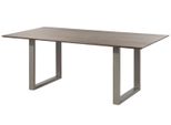 MASSIVMOEBEL24 | Tavolo Da Pranzo In Legno Di Acacia 180X90X76 Grigio Scuro Laccato Swiss Edge