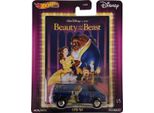 Mattel GJR29 Hot Wheels Premium Real Riders Disney Beauty And The Beast Super Van Spielzeugauto Mit Belle Und Biest 1/5
