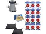 Ways - Cura Della Piscina - 2X Solarmat & Pompa Filtro 1249 L/H & 12 Filtri Di Tipo I & Spazzola Ways Per Il Lavaggio