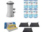 Ways - Cura Della Piscina - 3X Riscaldatore Per Piscina E Pompa Filtro 2271 L/U & 6 Filtri Di Tipo A & Spazzola Ways Per Il Lavaggio