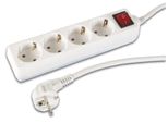 Presa 4 Vie Con Interruttore - Cavo 3 M - Bianco - Schuko