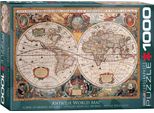 Puzzle Da 1000 Pezzi - Puzzle - Mappa Del Mondo Antico Orbis Geographica + Cornice In Alluminio Per 1000 Pezzi