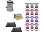 Ways - Cura Della Piscina - 2X Solarmat & Pompa Filtro 2006 L/H & 12 Filtri Tipo Ii & Spazzola Ways