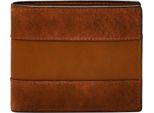 Fossil Portafoglio Everett Large Coin Pocket Bifold Medium Brown Marrone