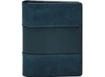 Fossil Pelle Porta Carte Di Credito Everett Card Case Bifold Vintage Indigo Blu