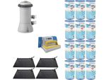 Ways - Cura Della Piscina - 4X Riscaldatore Per Piscina E Pompa Filtro 2271 L/U & 12 Filtri Tipo A & Spazzola Ways Per Il Lavaggio