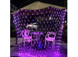 3X2M 200 Led Fata Luci Rete Luce Viola Modalità Continua Luce Tenda Festa Interna Balcone Decorazione Illuminazione Di Natale