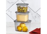 Vip Ahmet Contenitore Per La Conservazione Degli Alimenti In Barattolo Organizzatore Set Di 3 800Ml 1300Ml 2300Ml Contenitore Impilabile Motivo 2