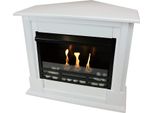 Caminetto A Gel Caminetto A Etanolo Caminetto Ad Angolo Apollo Incl. Set Di Accessori + Vetro Di Sicurezza - Bianco