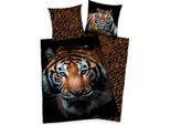Set Di Biancheria Da Letto Reversibile Con Tigre 135 X 200 Cm 80 X 80 Cm 100% Cotone