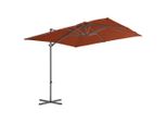 Vidaxl Ombrellone Semaforo Con Palo In Acciaio 250X250 Cm Terracotta