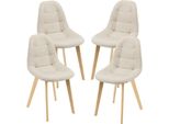 Sedia Da Sala Da Pranzo Kopparberg Set Di 4 Sedie In Tessuto Faggio Sedia Da Soggiorno 86 X 53 X 47 Cm Beige