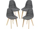 Sedia Da Sala Da Pranzo Kopparberg Set Di 4 Sedie In Tessuto Faggio Sedia Da Soggiorno 86 X 53 X 47 Cm Grigio Scuro