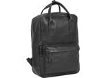 Mustang Pelle Zaino Per Il Tempo Libero Zaino Con Scomparto Per Laptop Catania Backpack Black Nero