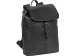Mustang Pelle Zaino Per Il Tempo Libero Zaino Catania Leather Backpack Black Nero