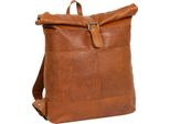 Mustang Pelle Zaino Per Il Tempo Libero Zaino Catania Backpack Cognac Marrone