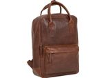 Mustang Pelle Zaino Per Il Tempo Libero Zaino Con Scomparto Per Laptop Catania Backpack Brown Marrone