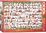 Puzzle Da 1000 Pezzi - Puzzle - Anticipazione Natalizia Con Gatti + Cornice In Alluminio Per Puzzle Da 1000 Pezzi