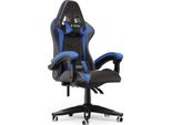 Sedia Da Gioco Ergonomica - Cuscino Lombare + Poggiatesta - Altezza Regolabile - Nero E Blu