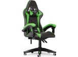Sedia Da Gioco Ergonomica - Cuscino Lombare + Poggiatesta - Altezza Regolabile - Nero Verde