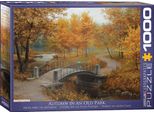 Puzzle Da 1000 Pezzi - Puzzle - Il Ponte Nel Parco Autunnale + Cornice In Alluminio Per 1000 Pezzi