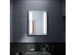 Sonni Specchio Da Bagno Con Illuminazione 60×45 Cm Bianco Freddo A Risparmio Energetico Senza Appannamento IP44 Specchio Da Parete Interruttore A Muro
