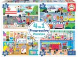 Educa 18903 Puzzle Per Bambini Everyday Heroes 4In1 Con 20 40 60 E 80 Pezzi