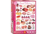 Puzzle Da 1000 Pezzi - Puzzle - Dolci Dolcetti Di San Valentino + Cornice In Alluminio Per Puzzle Da 1000 Pezzi