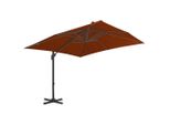 Vidaxl Ombrello Ampel Con Palo In Alluminio 300X300 Cm Terracotta
