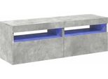 Mobili Tv Luci Led 2 Pz. Grigio Cemento 60X35X40 Cm