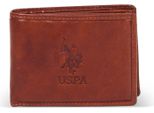 U.S. Polo Assn. Pelle Portafoglio Horizontal Wallet With Coin And Flap Cognac Marrone