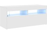 Mobile Tv Con Luci Led Bianco Lucido 90X35X40 Cm