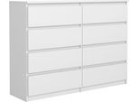 Cassettiera A 8 Cassetti In Bianco Opaco, 138 X 101 X 39 Cm