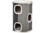 Pawhut Tiragraffi Per Gatti Tiragraffi Per Gatti A 3 Livelli Albero Per Gatti Albero Da Arrampicata Per Gatti Mobili Per Gatti Truciolare Poliestere Vellutato Sisal Grigio+Bianco 40 X 40 X 74 Cm