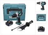 Trapano Avvitatore A Percussione A Batteria Makita Dhp 458 G1J 18 V 91 Nm + 1X Batteria 6,0 Ah + Makpac - Senza Caricabatterie