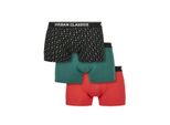 Urban Classics Organic X-Mas Boxer Shorts 3-Pack Nicolaus Aop+Treegreen+Popred - 4XL