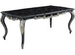 Casa Padrino Tavolo Da Pranzo Barocco Nero/Oro - Tavolo Da Pranzo In Legno Massiccio - Mobili Da Sala Da Pranzo Barocchi - Nobile E Magnifico
