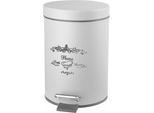 Aqualine Nicea - Cestino Per Rifiuti Da 3 L, Bianco 7500