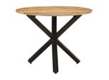 Syfax™ Tavolo Da Pranzo Rotondo 100X100X75 Cm Massello Di Mango Grezzo