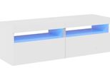 Mobili Tv Con Luci Led 2 Pz. Bianco Lucido 60X35X40 Cm