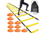 Set Per La Coordinazione Dell'agilità - Scala Di Allenamento E Coni Marcatori Coni Per L'allenamento Dello Slalom Accessori E Accessori Per Il Calcio, Atletica Uvm.