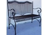 Casa Padrino Panca Da Giardino In Stile Liberty Nero Antico 125 X 55 X H. 115 Cm - Panca In Ferro Battuto Realizzata A Mano - Panca Con Braccioli - Mobili Da Giardino In Stile Barocco E Liberty