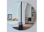 Casa Padrino Specchio Nero Ø 150 Cm - Specchio Da Parete Rotondo - Specchio Per Soggiorno Hotel Ristorante Boutique