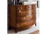 Casa Padrino Cassettiera Liberty Marrone 124 X 58 X H. 106 Cm - Mobile In Legno Massiccio Con 6 Cassetti - Mobili Barocchi E Liberty