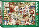 Puzzle Da 1000 Pezzi - Puzzle - Carte Di Natale Classiche Art Deco + Puzzle Cornice In Alluminio Per 1000 Pezzi