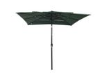 Vidaxl Ombrellone Con Palo In Alluminio A 3 Strati Verde 2,5X2,5 M