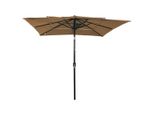 Vidaxl Ombrellone Con Palo In Alluminio A 3 Strati Taupe 2,5X2,5 M