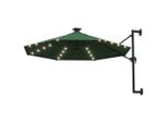 Vidaxl Ombrellone Da Parete Con Led 300 Cm Verde