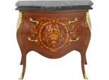 Casa Padrino Cassettiera Barocca Marrone / Oro / Nero 95 X 45 X H. 85 Cm - Cassettiera Artigianale In Legno Massiccio Con 2 Cassetti E Piano In Marmo - Mobili Barocchi